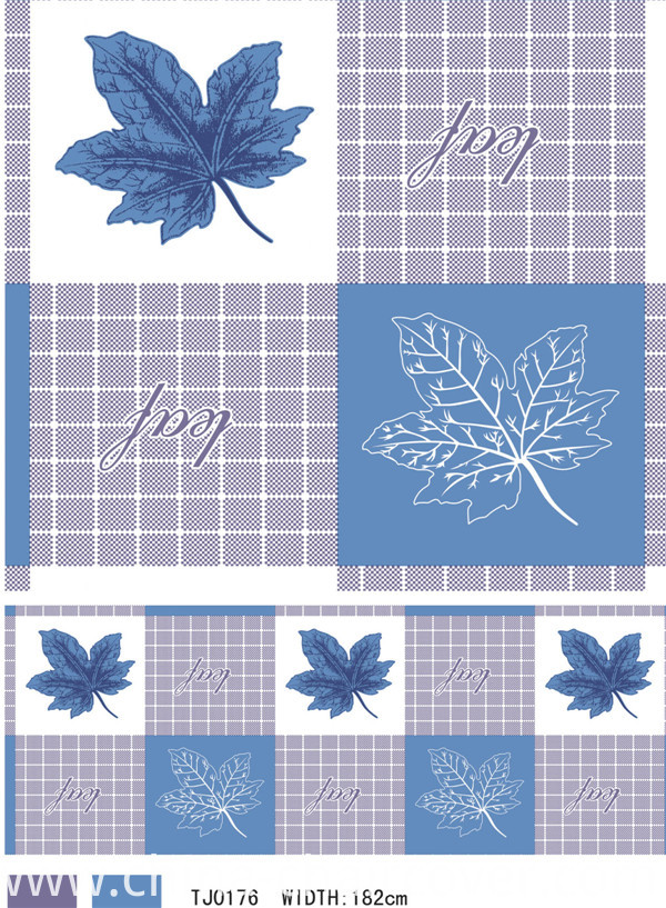 Hot Sale Square Shape PVC Printed Pattern Tablecloth with Backside
